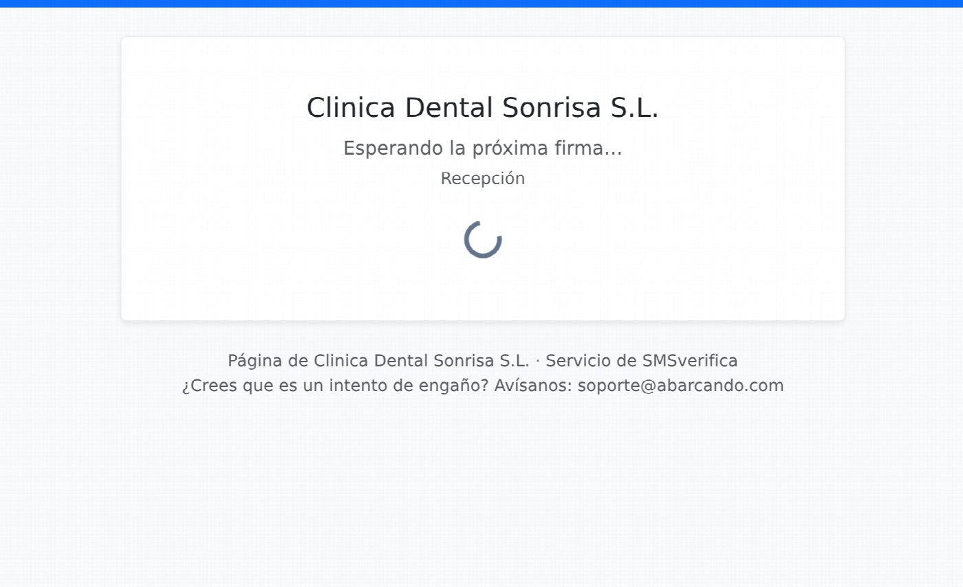 Tablet emparejada esperando la siguiente firma