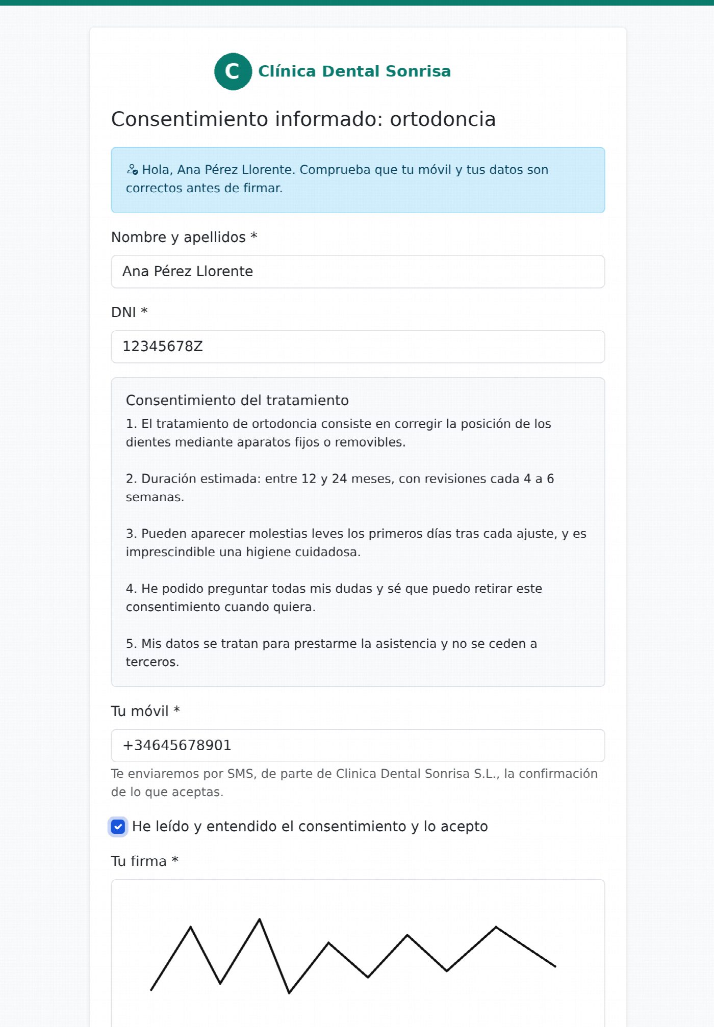 Firma en la tablet